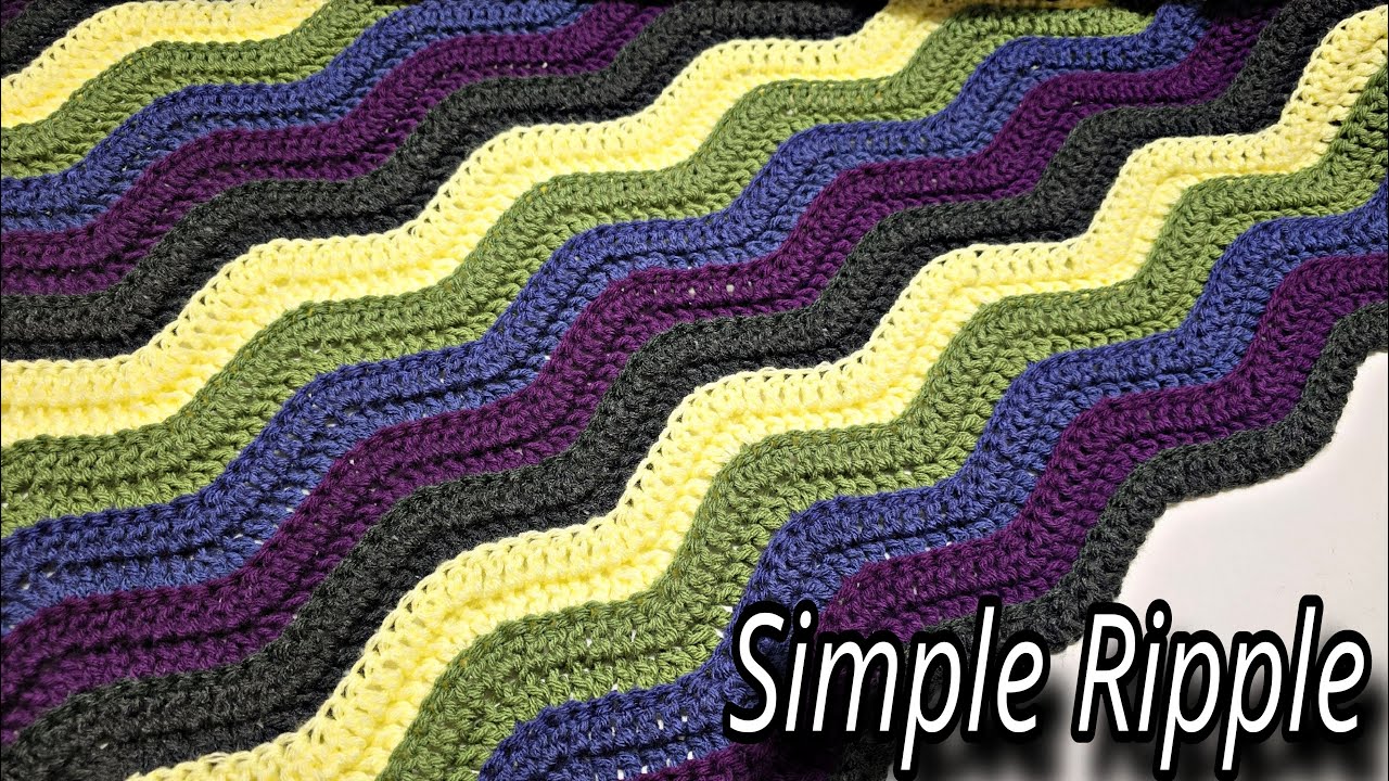 Easy Crochet Ripple Blanket Tutorial - Simple Ripple