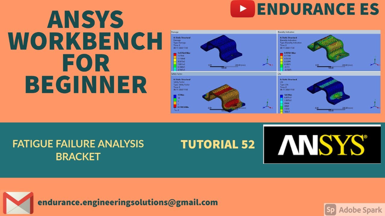 ANSYS Fatigue Analysis of Bracket| Fatigue Failure | Fatigue Life | TUTORIAL 52
