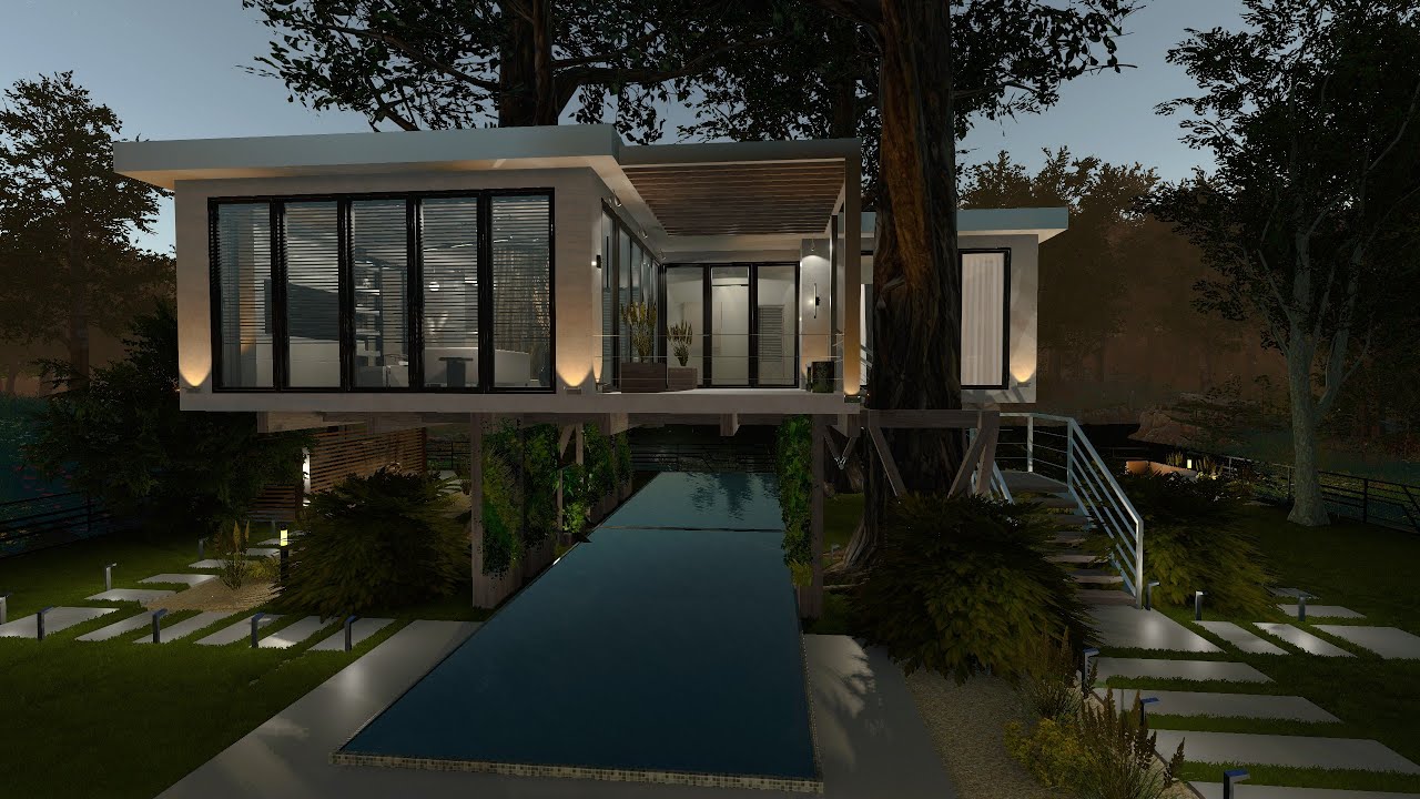 HOUSE FLIPPER The Summer House into Glass Tree House Walkthrough