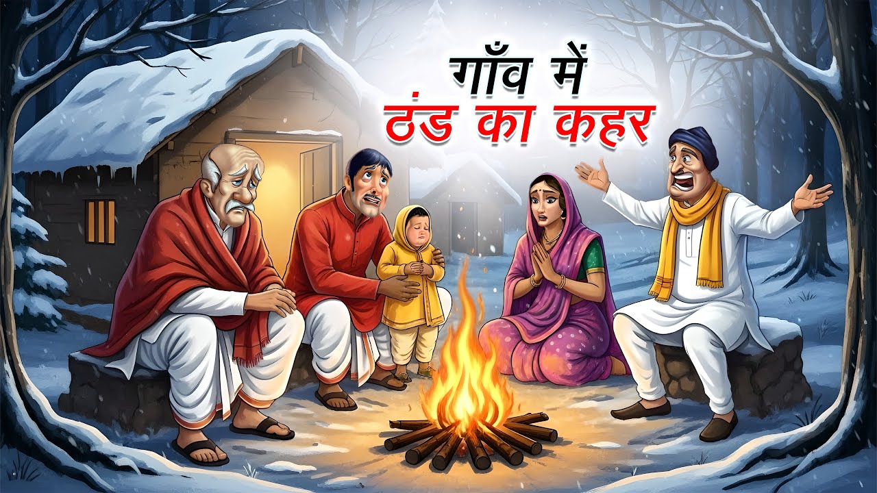 गाँव में ठंड का कहर | GAON ME THAND KA KAHAR | HINDI KAHANI | CARTOON STORY | HINDI STORIES