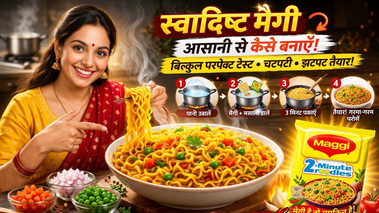 Aaj hamare ghar Maggi banaa hai doston