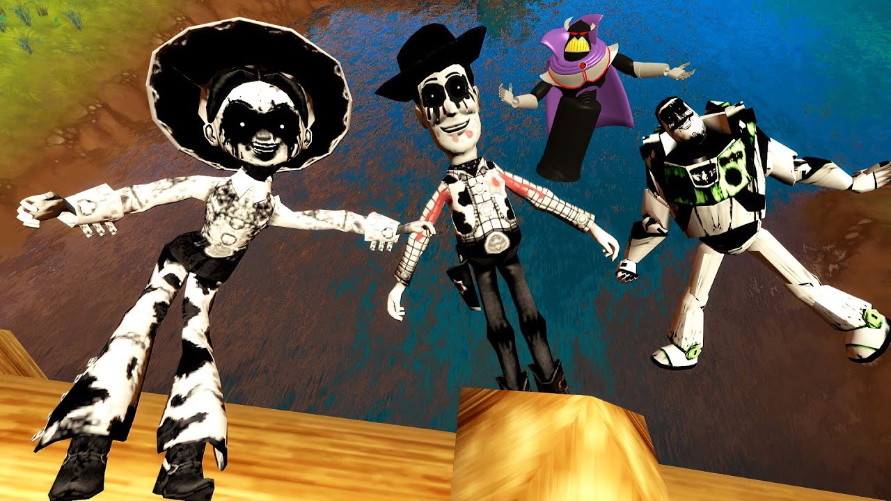 Gmod Corrupted Toy Story creepy Ragdoll ( Corrupted Woody , Corrupted Buzz , Emperor Zurg , Jessie )