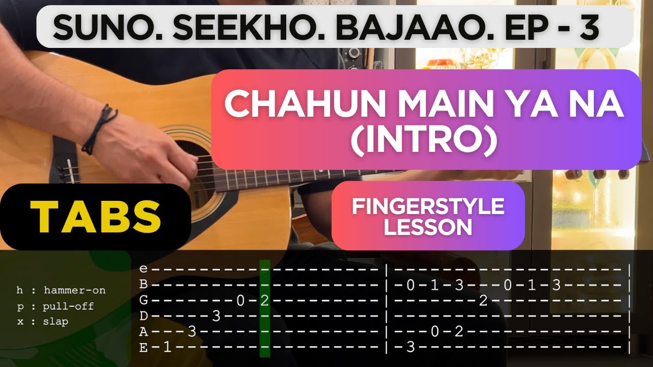Chahun Main Ya Na (Intro) | Suno Seekho Bajaao Ep - 3 | Fingerstyle  Tutorial and TABS
