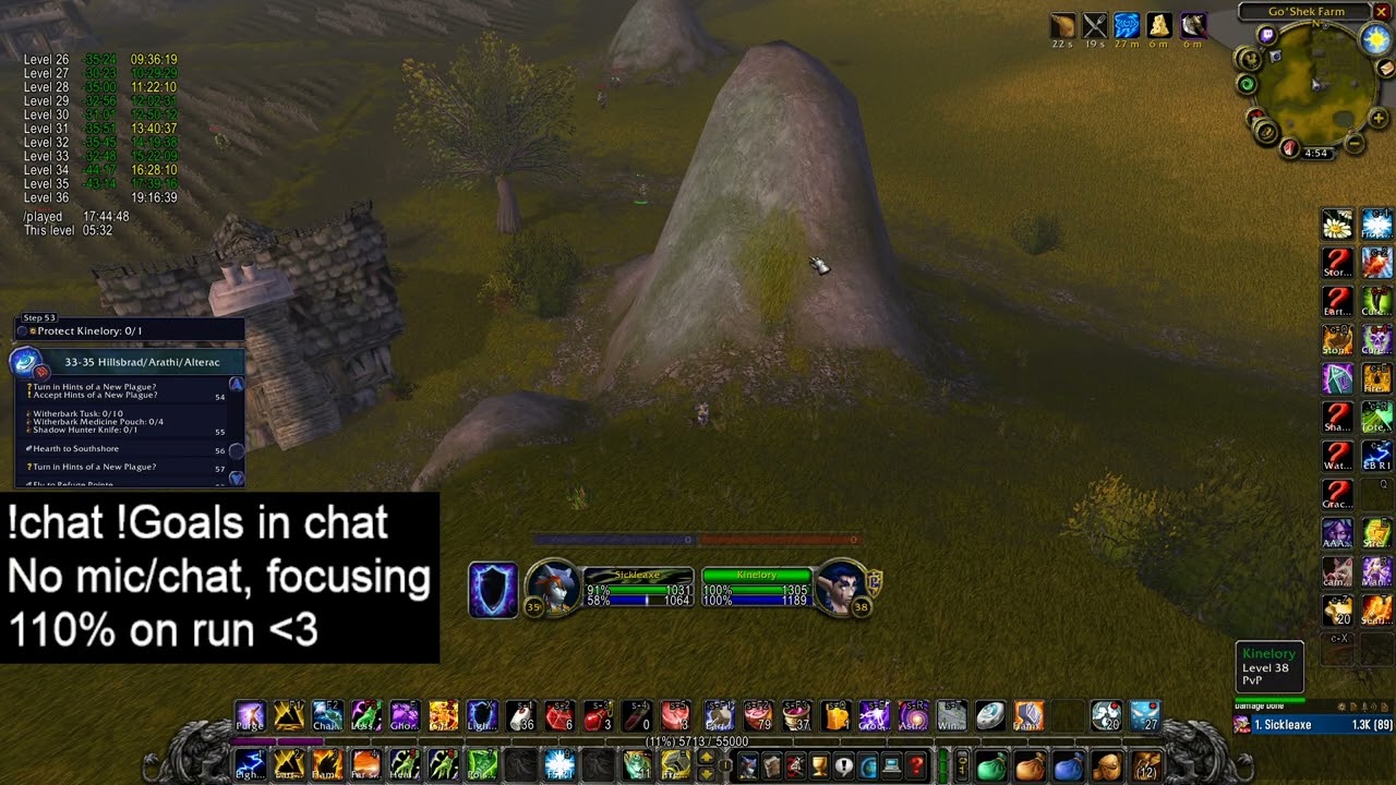 1-70 Shaman - World Record (All Classes) [SSF] - 72h 10m - Part 3 (34-40) - Classic TBC