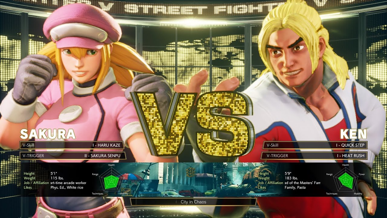 Street Fighter V Gameplay: Sakura vs Ken