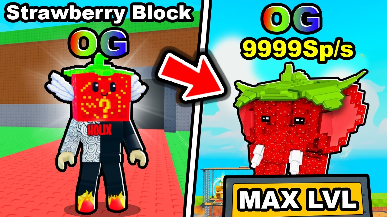 OTWORZYŁEM 60 STRAWBERRY LUCKY BLOCK&Oacute;W w BE A LUCKY BLOCK (ROBLOX)