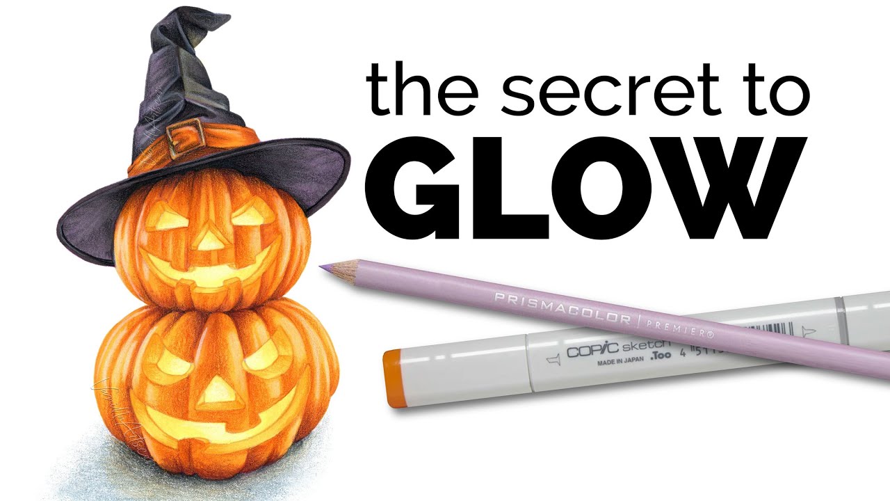 Glowing Pumpkins w/o Bright Colors | Draw & Color