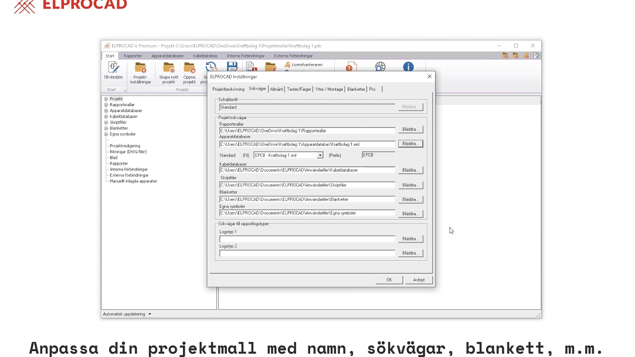 Så skapar du en anpassad projektmall i ELPROCAD ic 6.0