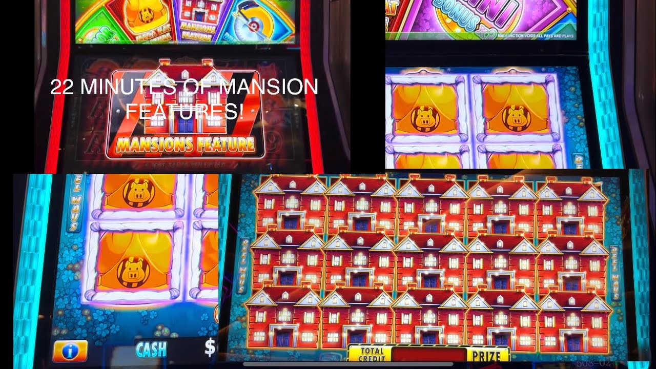 MUST SEE: All MANSION FEATURES! $20 BET HANDPAY JACKPOT! Huff N More Puff Slot Machine! #slots