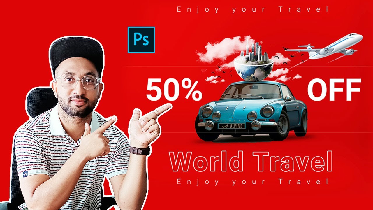 Make Car travel post design manipulations in photoshop 2022 |travel |brand care | tutorial