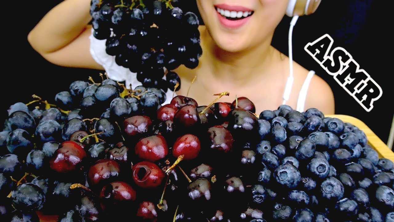 HEALTHY EATING ASMR: ORGANIC FRUIT PLATTER ASMR (CHERRIES, BLUEBERRIES, GRAPES) | TracyN ASMR