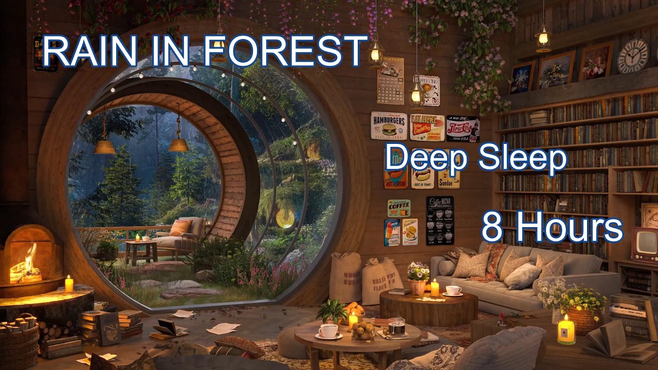 Rain in the Forest at Night for Deep Sleep (8 Hours)