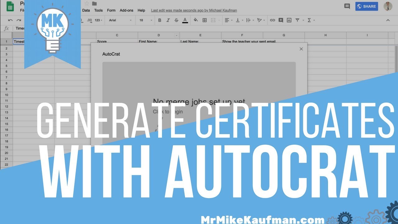 Автоматическое создание сертификатов из Google Forms с помощью Autocrat