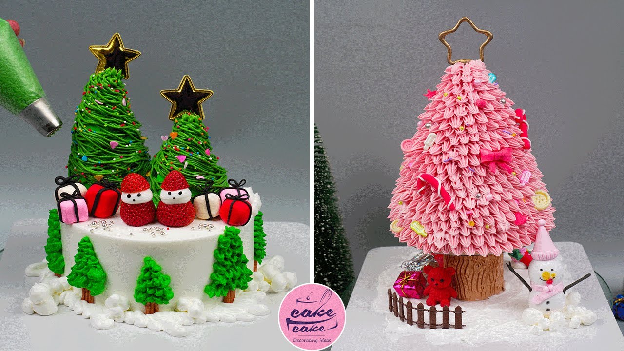 Decorating The Christmas Tree With Cake | How To Make Christmas Tree Cake Tutorials