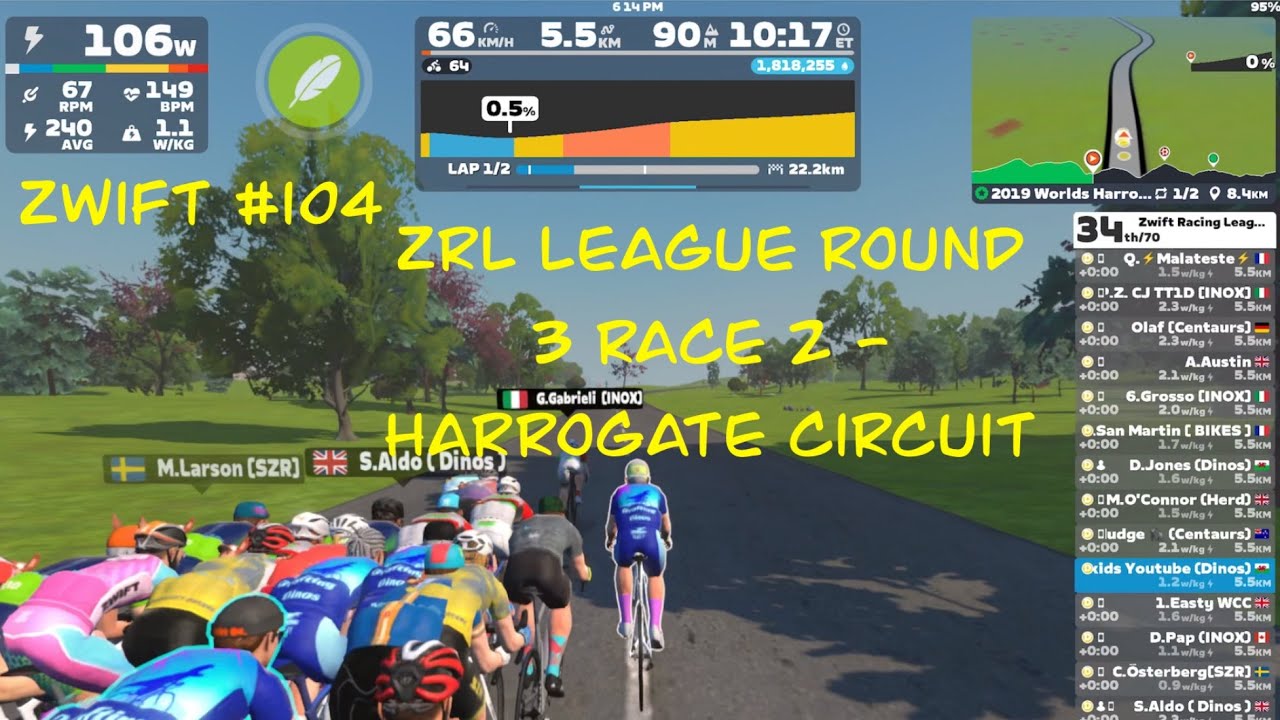 Zwift #104 ZRL, 3-й этап, 2-я гонка - трасса Харрогейт