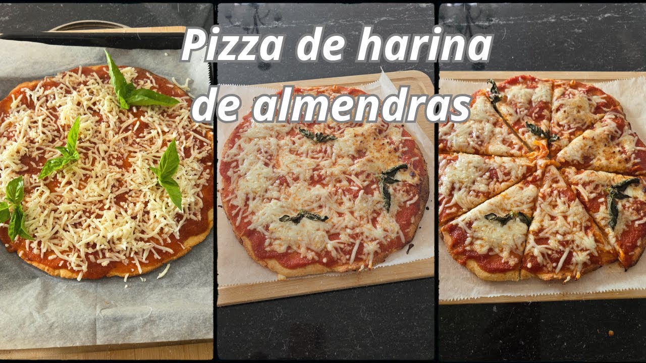 Pizza de Harina de almendras, pizza saludable hecha en casa