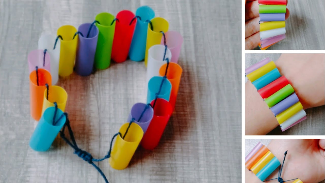 buat gelang dari sedotan