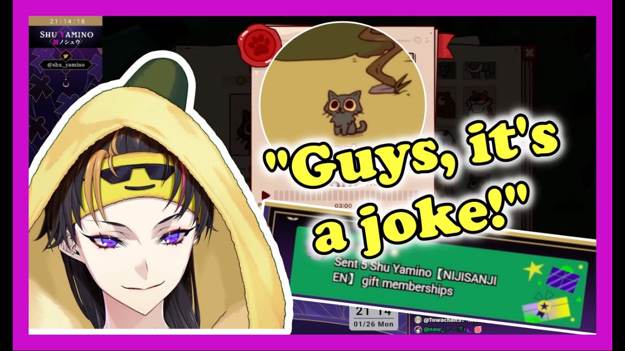 Shu voiced his cat in the game My Voice Zoo and suddenly it rained membership gifted!