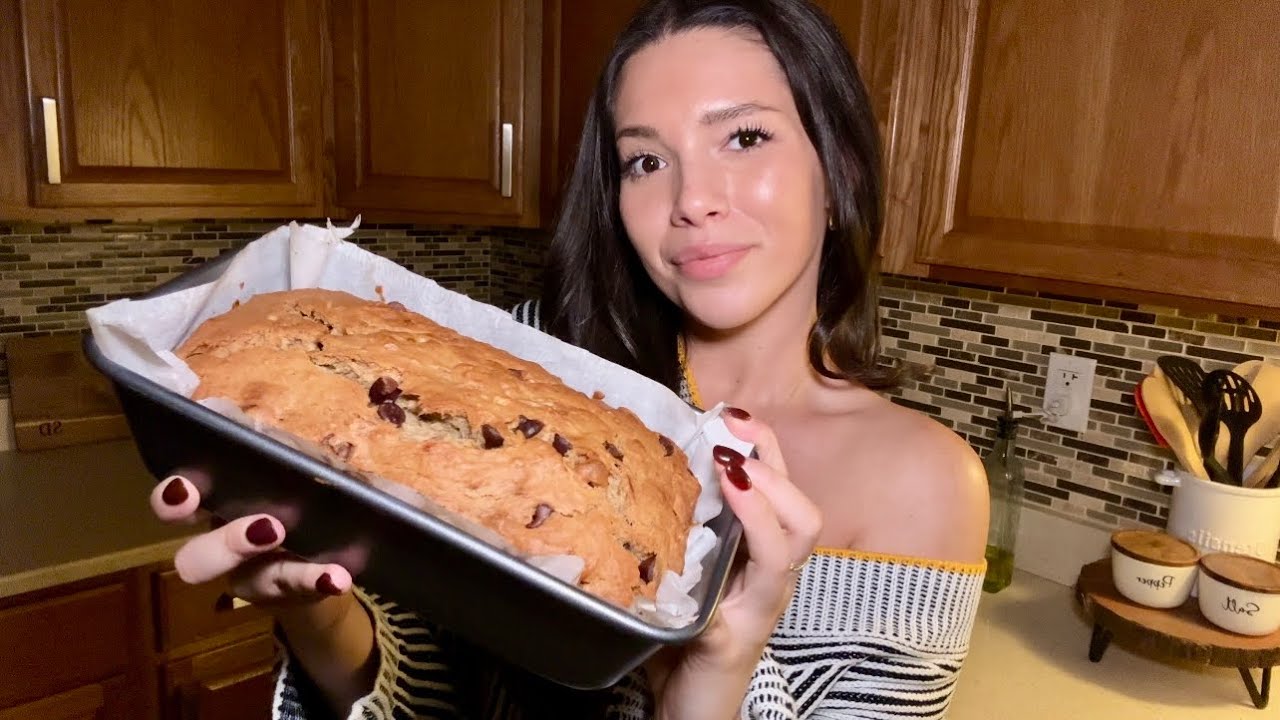 ASMR Давайте испечем коричневый банановый хлеб с маслом 🍌🍫