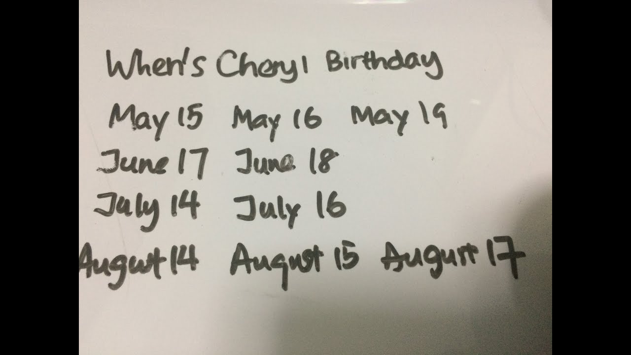 (SIMPLE) SOLUTION / EXPLANATION to CHERYL'S BIRTHDAY PUZZLE - Can You Solve It?