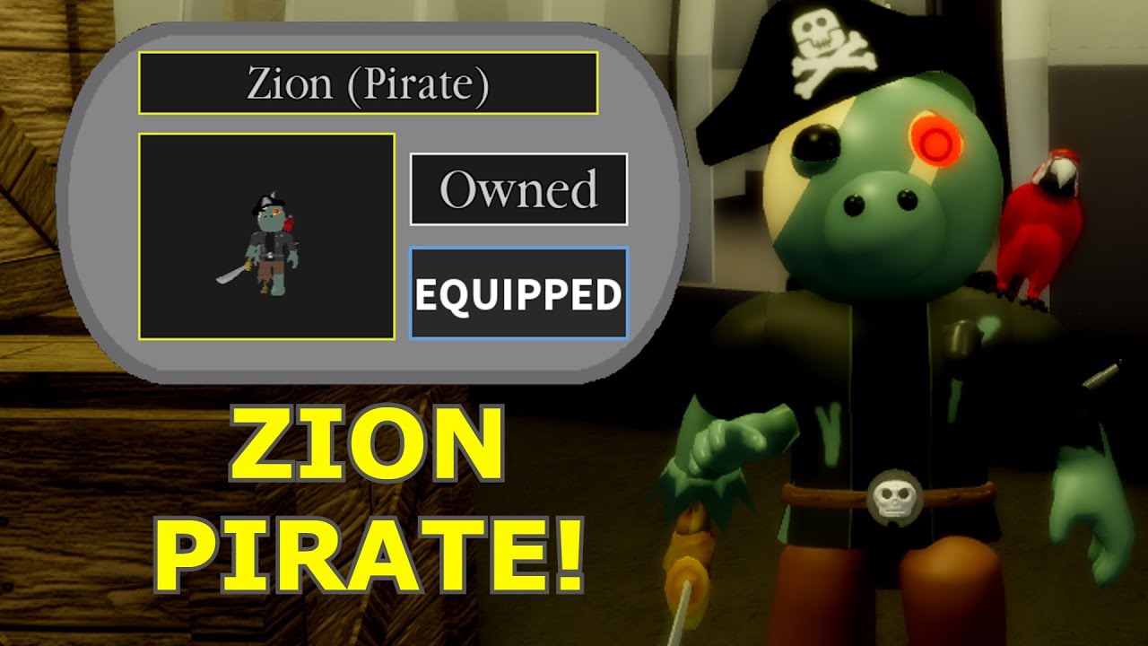 How to get the ZION (PIRATE) SKIN in PIGGY HARD MODE! - Roblox