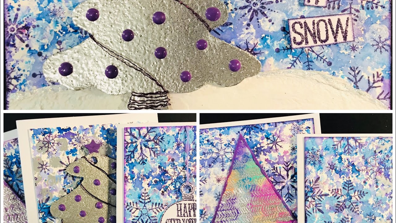 Christmas Cards Made With Brusho Backgrounds #ninaribena