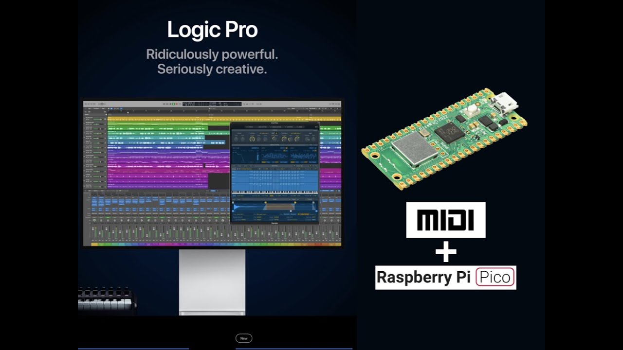 Rapberry PI Pico + MIDI + Logic Pro