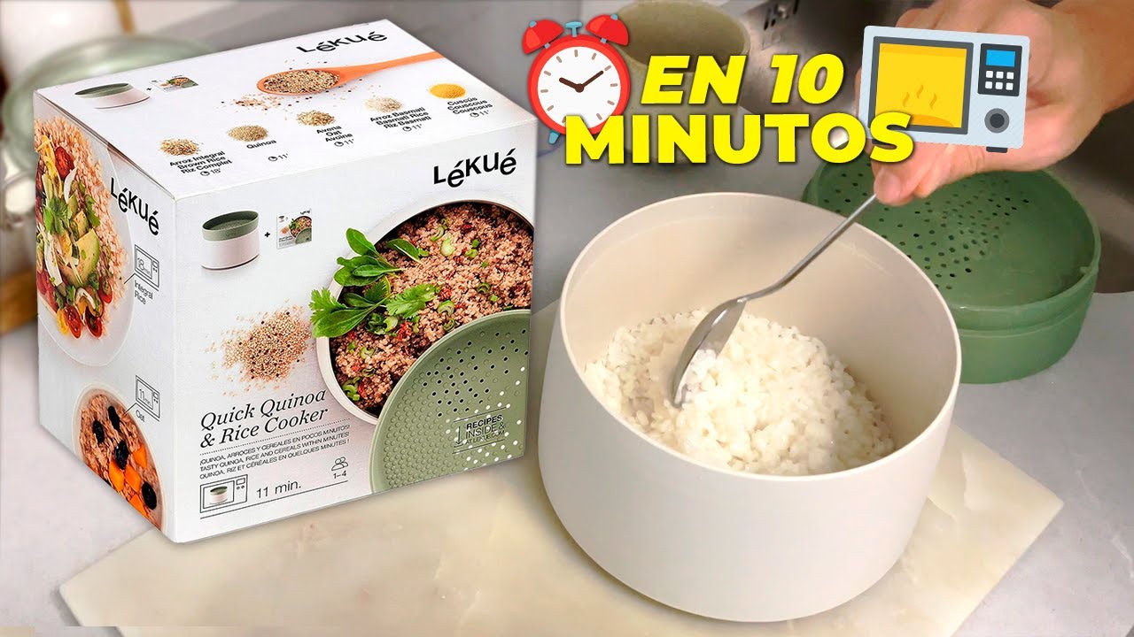 ⏰ RECETA EXPRESS: 🍚 ARROZ al Microondas en 10 minutos (Kit de Quinoa y Arroz de Lekue)