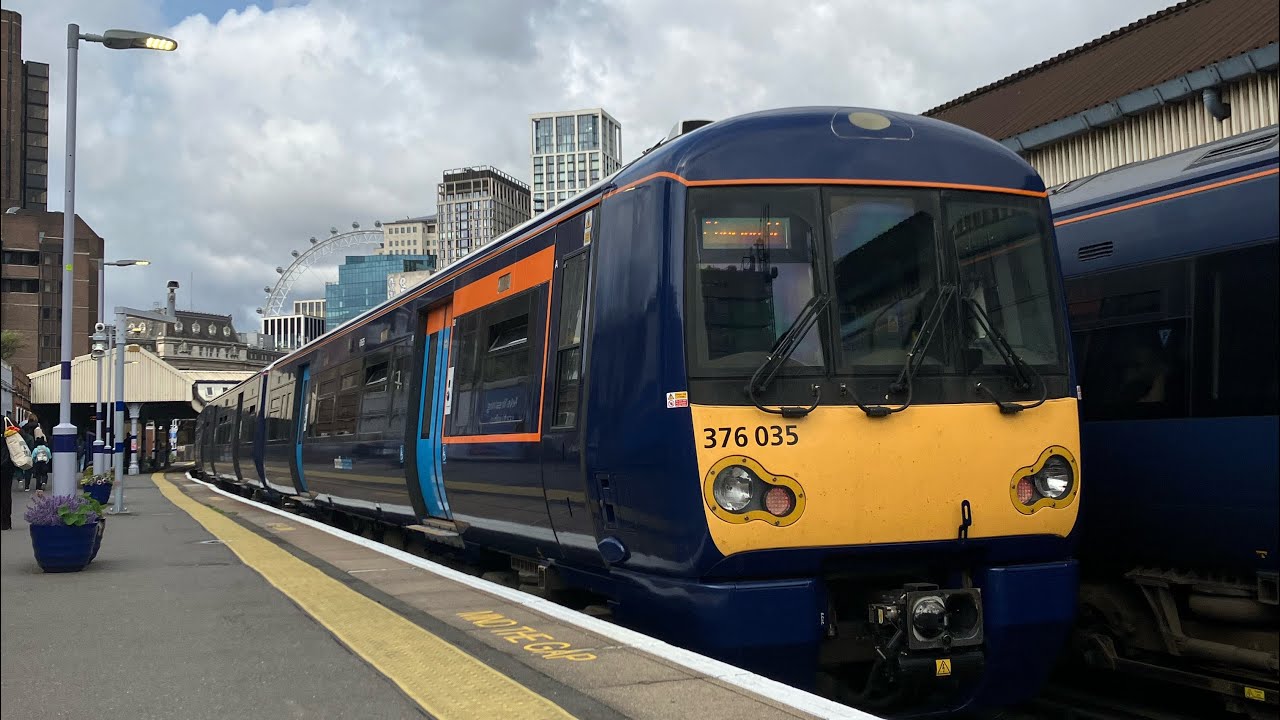 376 leaving in blue livery