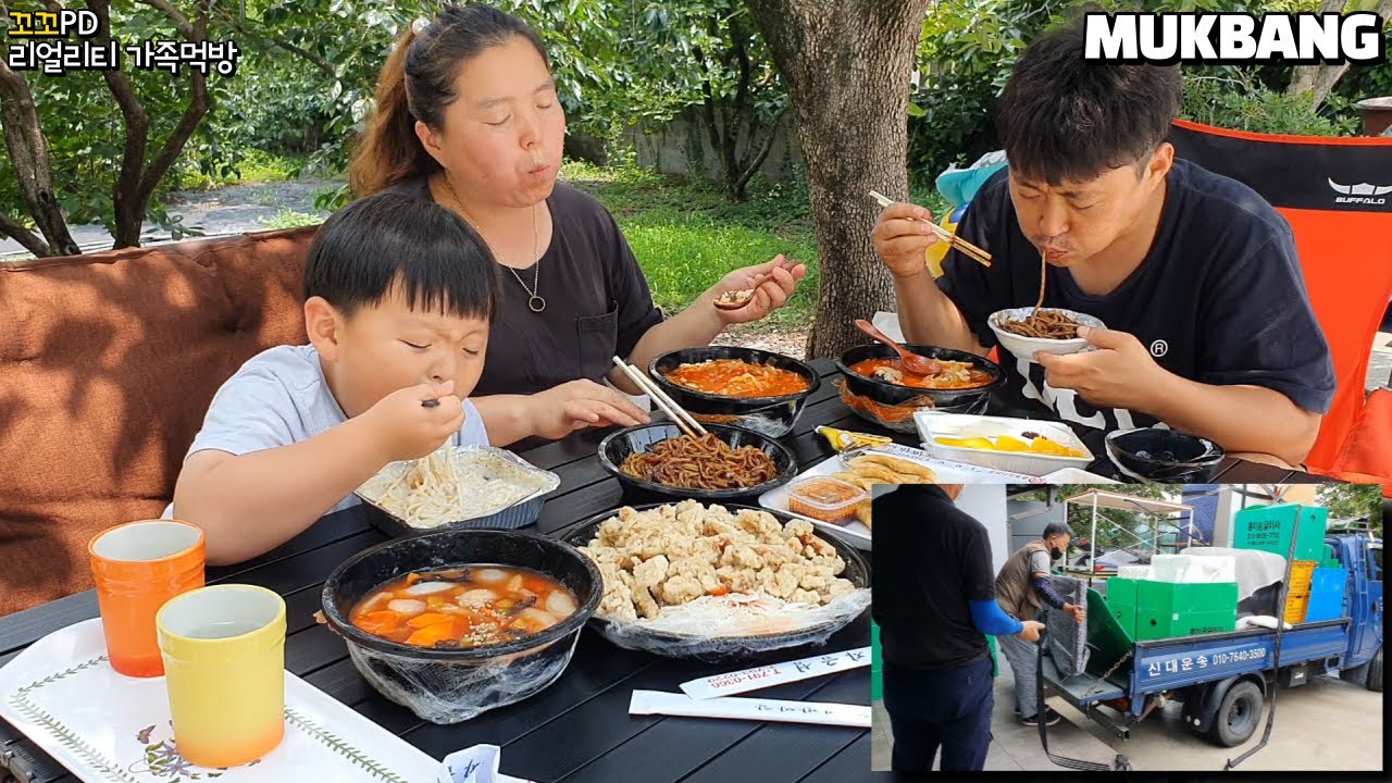 리얼가족먹방:)흔한가족의 이삿날 짧은일상과 짜장면,짬뽕밥먹방😋 (ft.탕수육) ㅣjajangmyeon & TangsuyukㅣMUKBANGㅣEATING SHOW