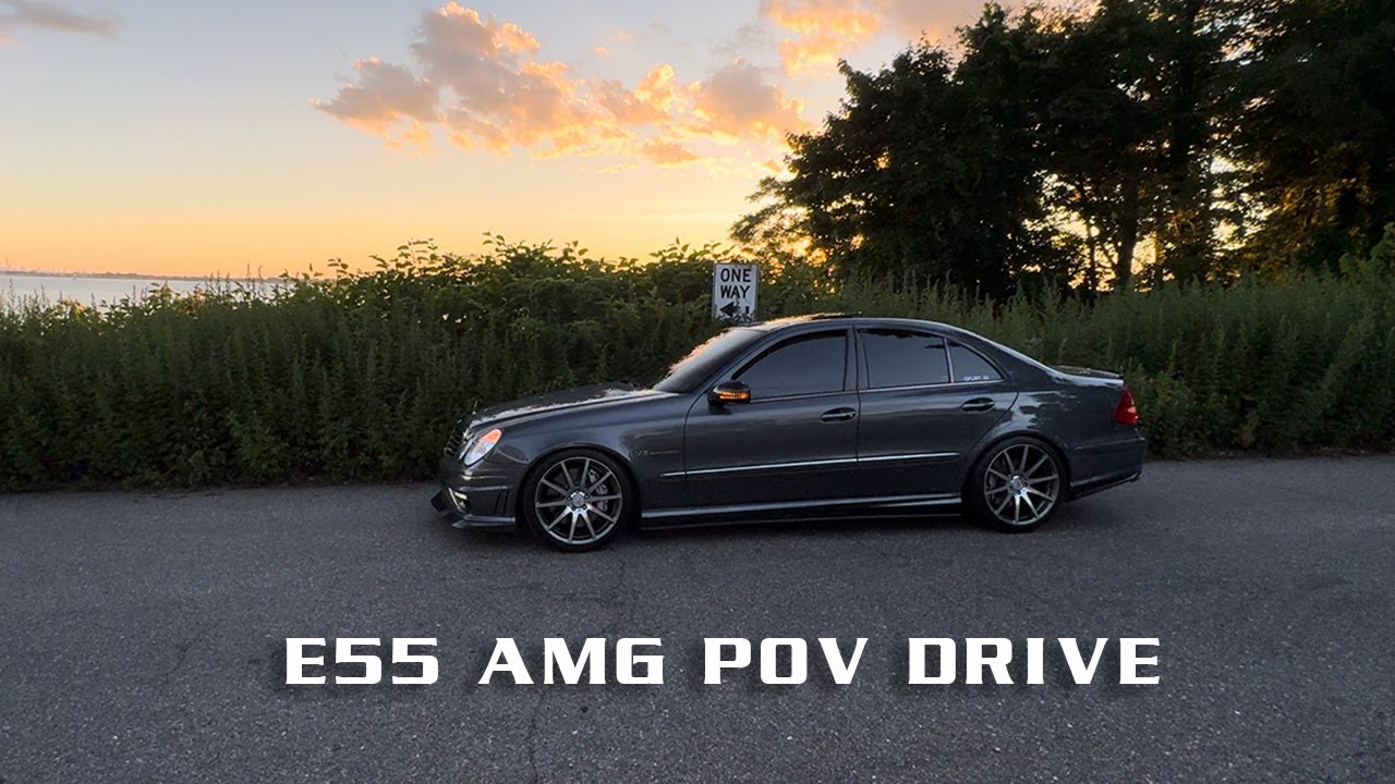 Sunset POV drive in the W211 E55 AMG