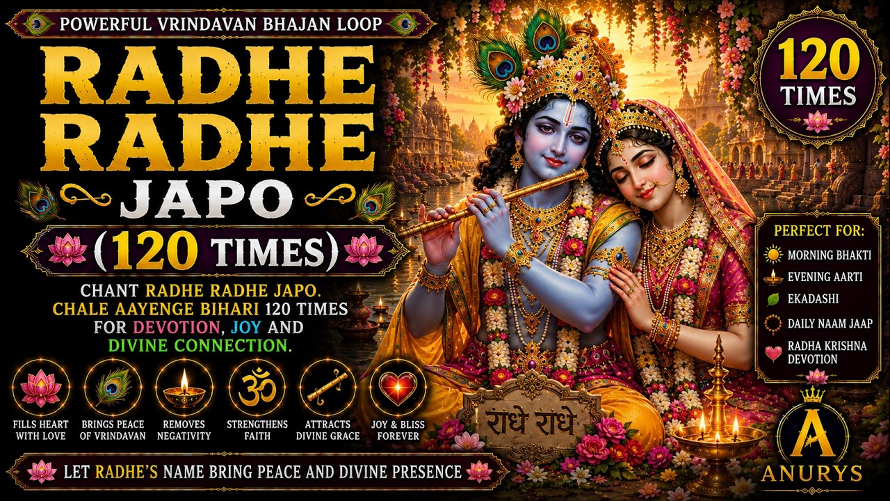 Radhe Radhe Japo (120 Times) | Powerful Vrindavan Bhajan Loop