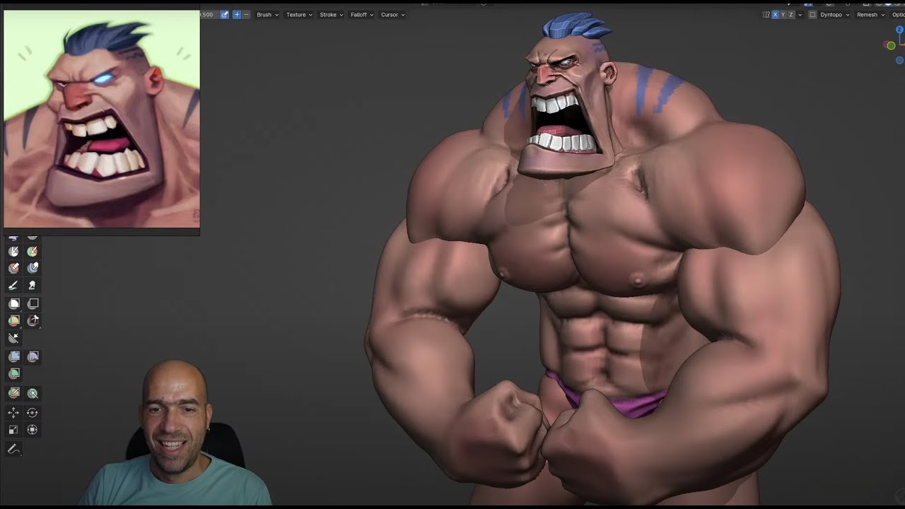 Mad guy sculpting in Blender for idk how long this time honestly