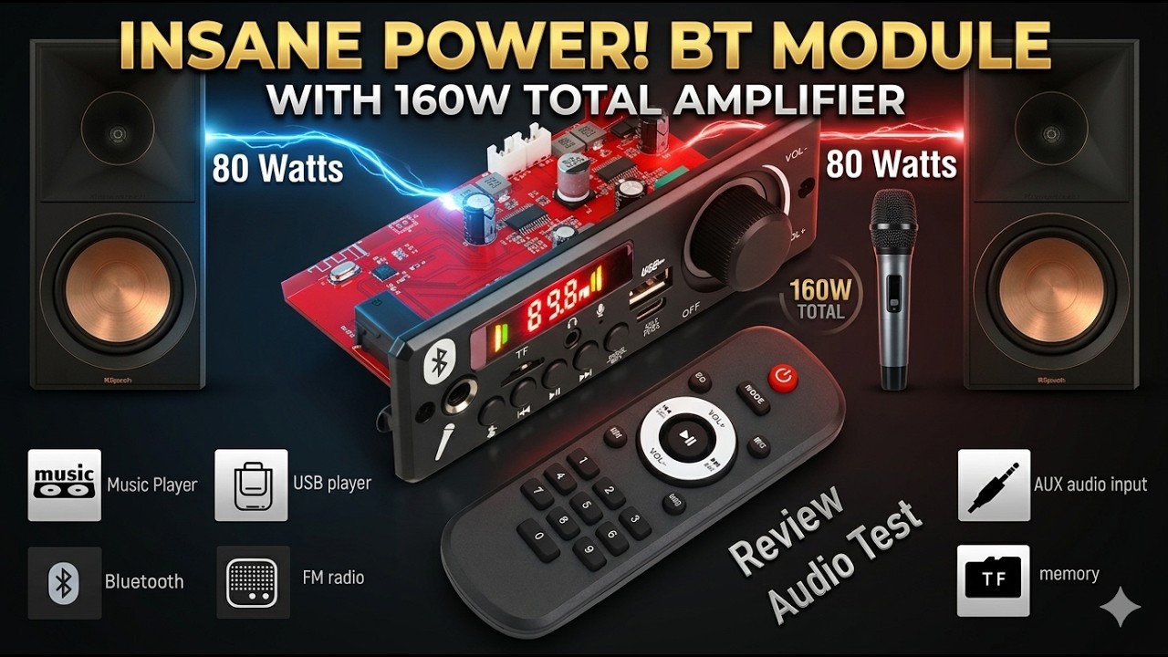 Latest DIY Bluetooth Module JX-X1 with Built-in 160W Amplifier Review