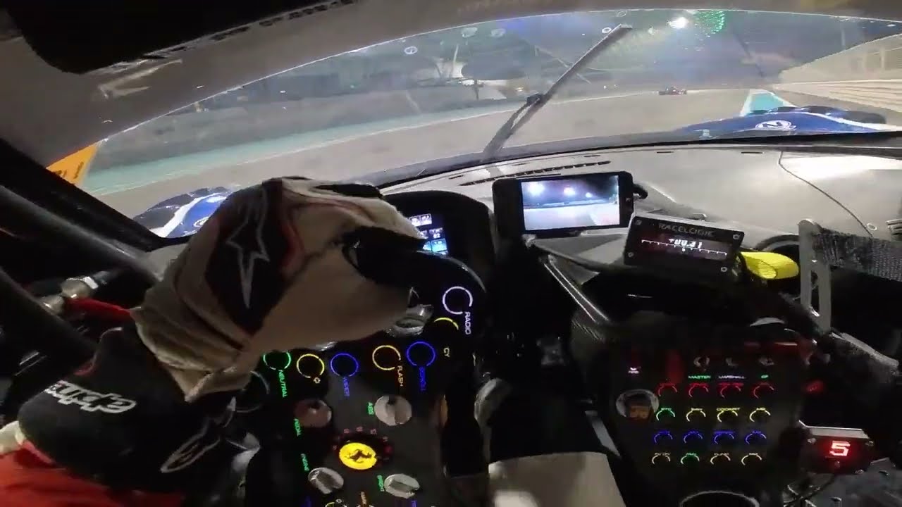 Ferrari 296 GT3 Helmet Cam at Yas Marina Circuit