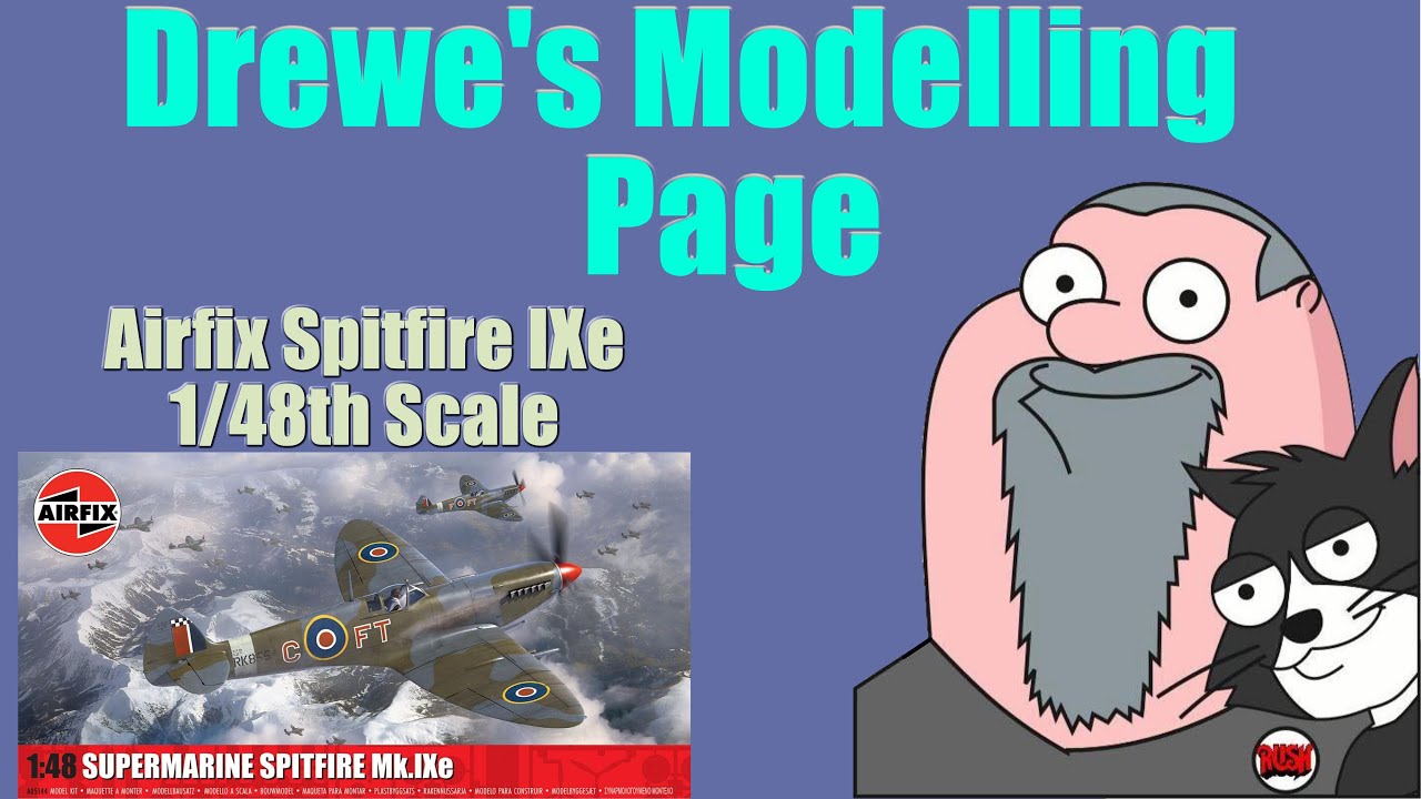 Модель истребителя Spitfire IXe от Airfix в масштабе 1/48.