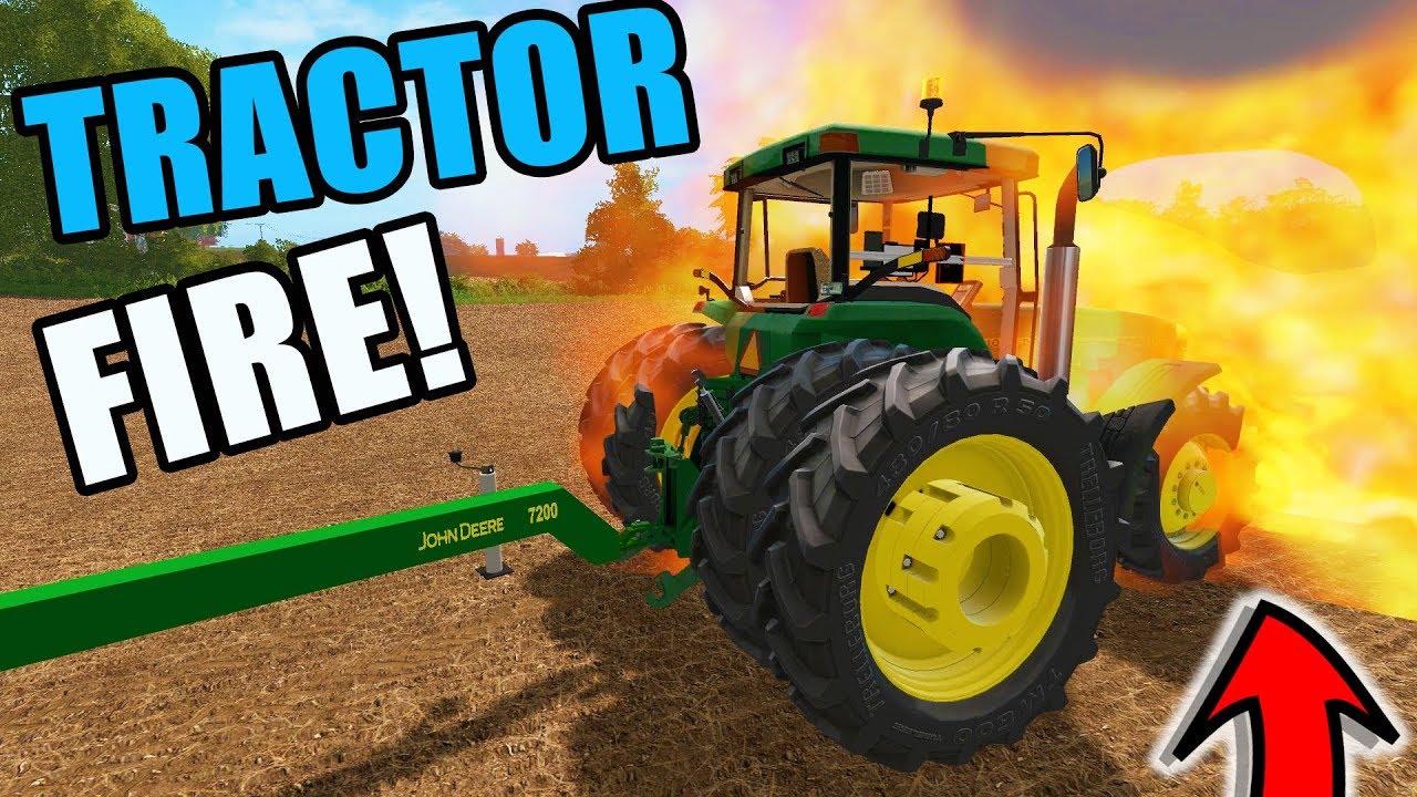 FARMING SIMULATOR 2017 | THE 8400 STARTED ON FIRE WHILE PLANTING- IT'S TOTALED | EP #29