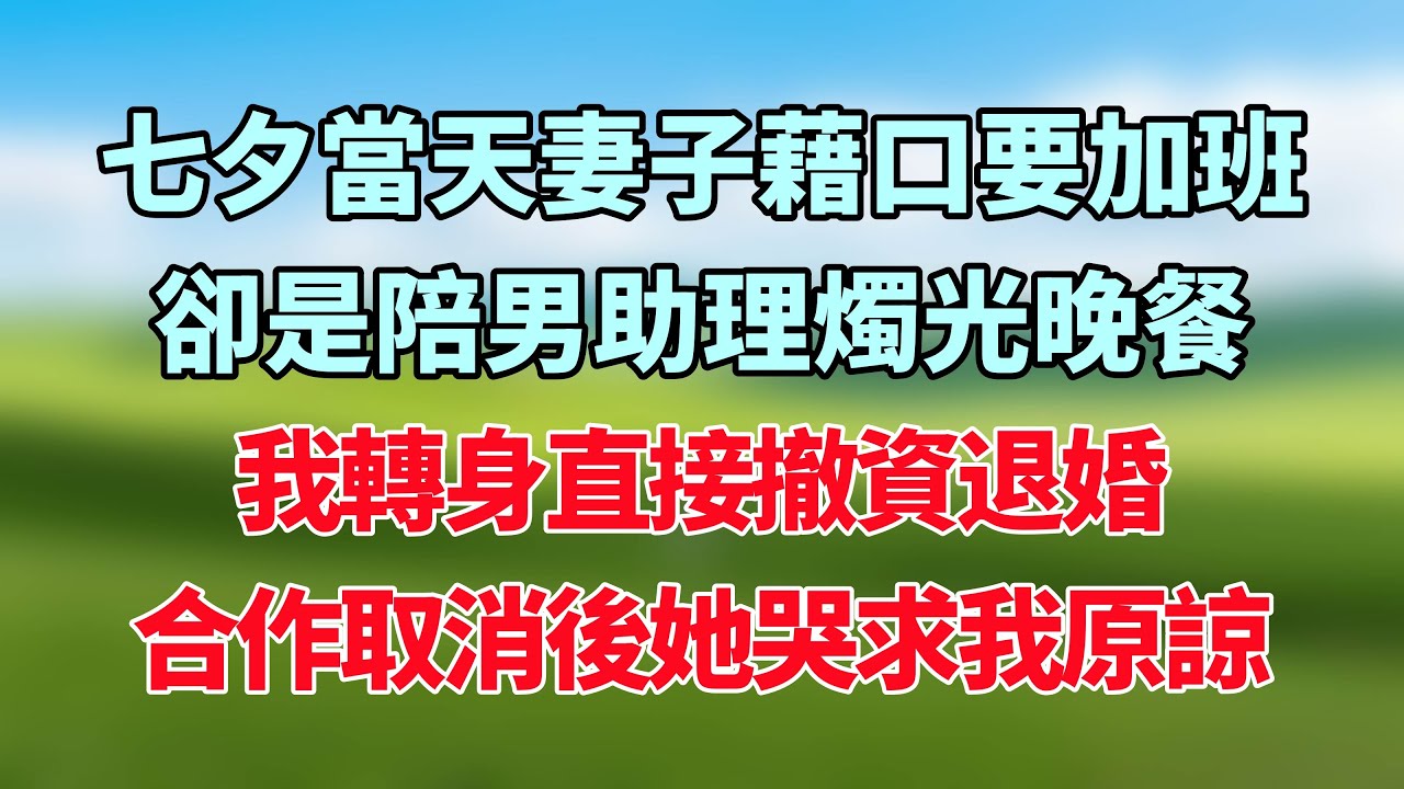 七夕當天妻子藉口要加班，卻是陪男助理燭光晚餐，我轉身直接撤資退婚，合作取消後她哭求我原諒！#小说推荐 #一口气看完