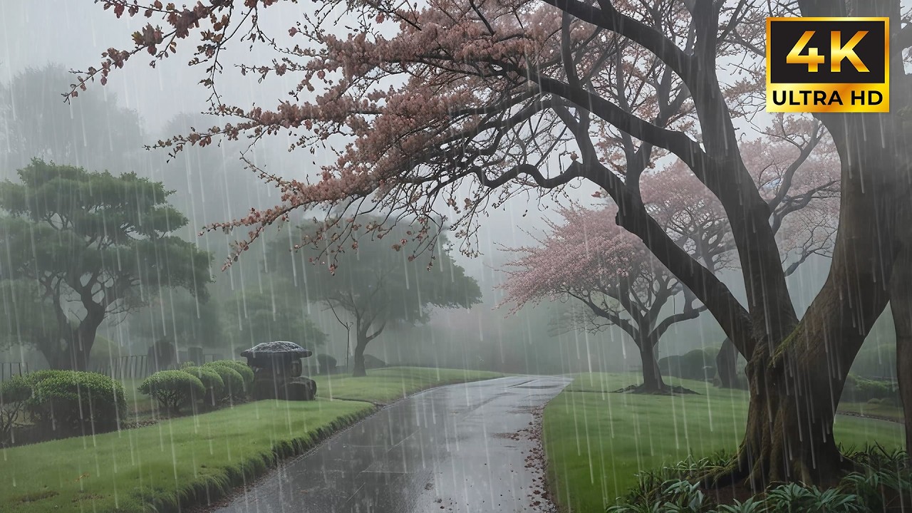 Gentle Garden Rain Ambience for Peaceful Sleep and Quiet Mind Relaxation 🌙