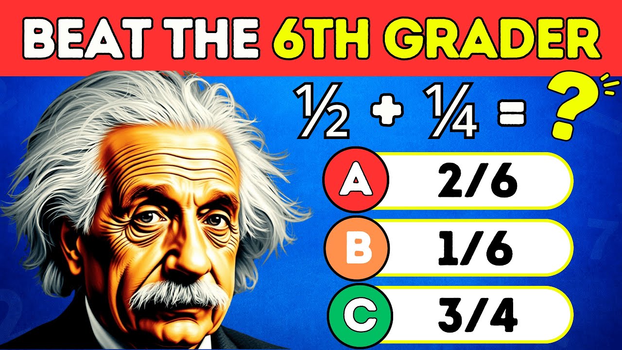 6th Grade Math Quiz: Fractions & Ratios #1 🟦🟧 Are You Smarter Than a 6th Grader?