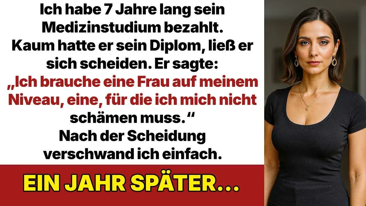 7 Jahre lang zahlte ich sein Studium  Kaum hatte er das Diplom, ließ er sich scheiden