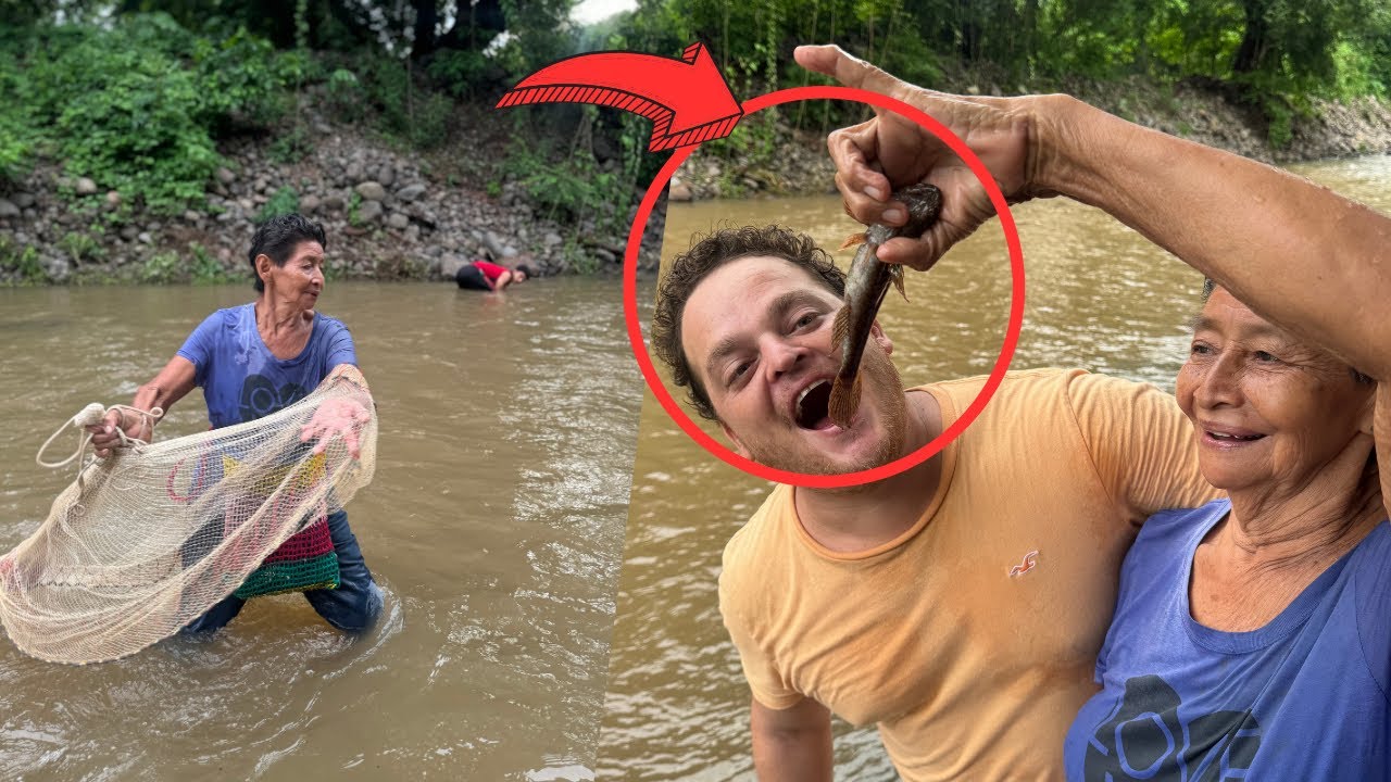 LA VIEJA NOS ENSEÑA A PESCAR 🎣AL ESTILO SALVADOREÑO 🇸🇻