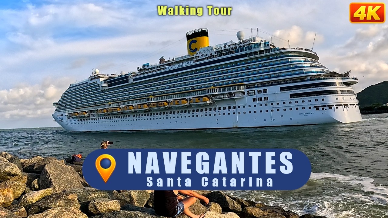 Навегантис, Понтал 🇧🇷 | Пешеходный тур + Отправление Costa Diadema | 4K