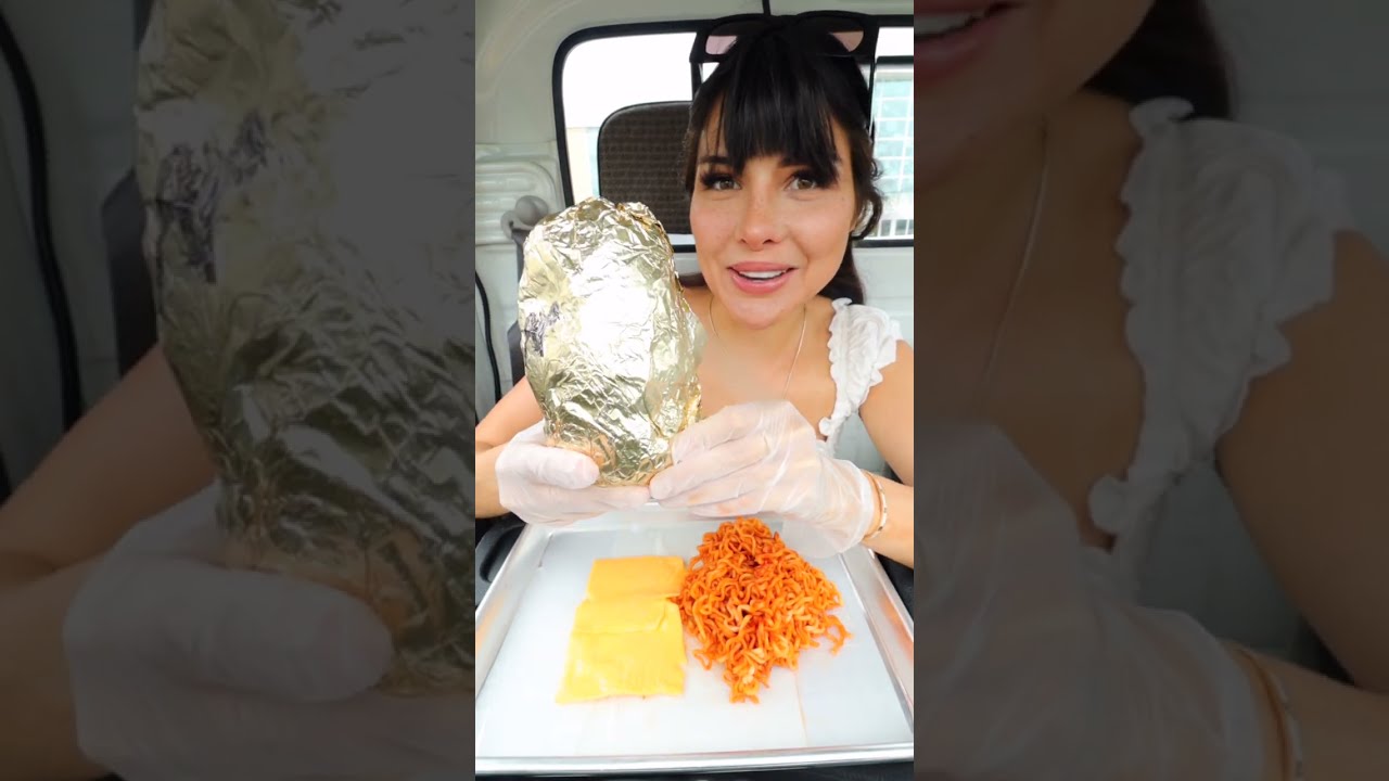 Giant Nuclear Fire Noodle Chipotle Spring Roll Burrito XD