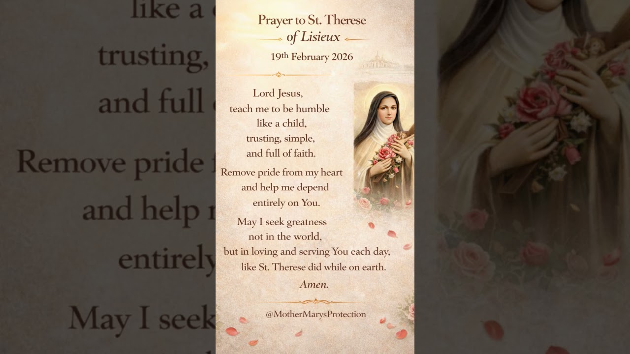 Powerful Prayer to St. Therese 🌹 | 19th February 2026 | The Little Flower#shortsviral #dailyprayer