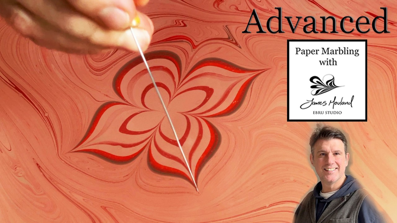 How to do water colour paper marbling with advanced Turkish Ebru motif techniques