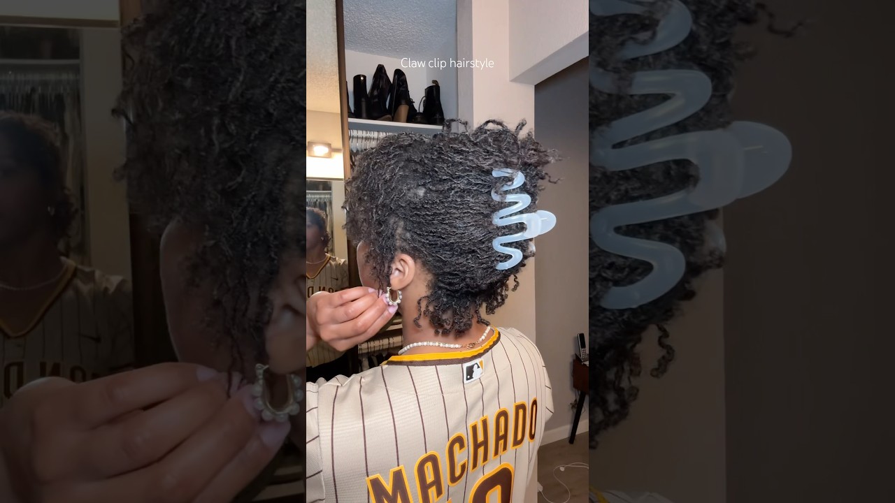 Sisterlocks hairstyle for short hair #sisterlocks #naturalhairstyles #clawcliphairstyles