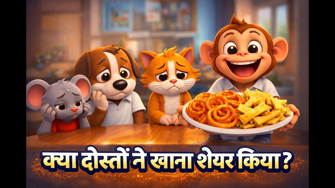 क्या दोस्तों ने खाना शेयर किया? #viral #cartoon #kidsvideo #animation #kidscartoon #bacchokecartoon