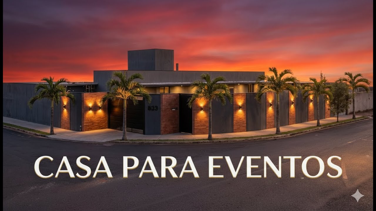 Projeto de Casa para Eventos e Festas que Une Estilo, Conforto e Funcionalidade