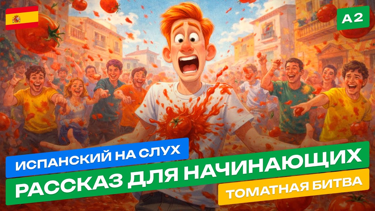 НАЧНИТЕ ПОНИМАТЬ Испанский на Слух с Помощью Простой Истории (La Tomatina)
